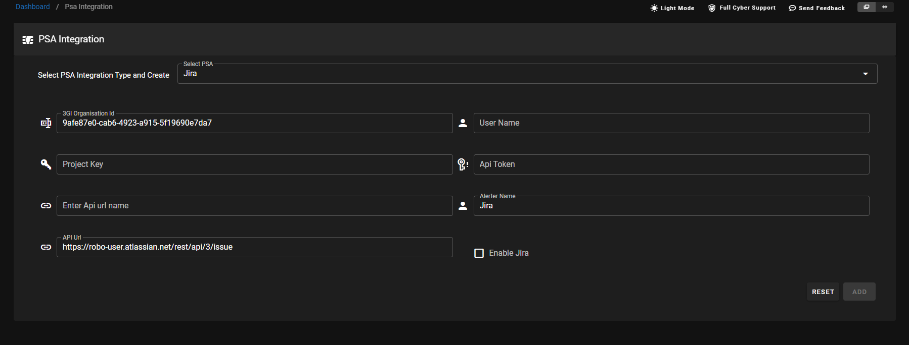 Roboshadow psa dashboard